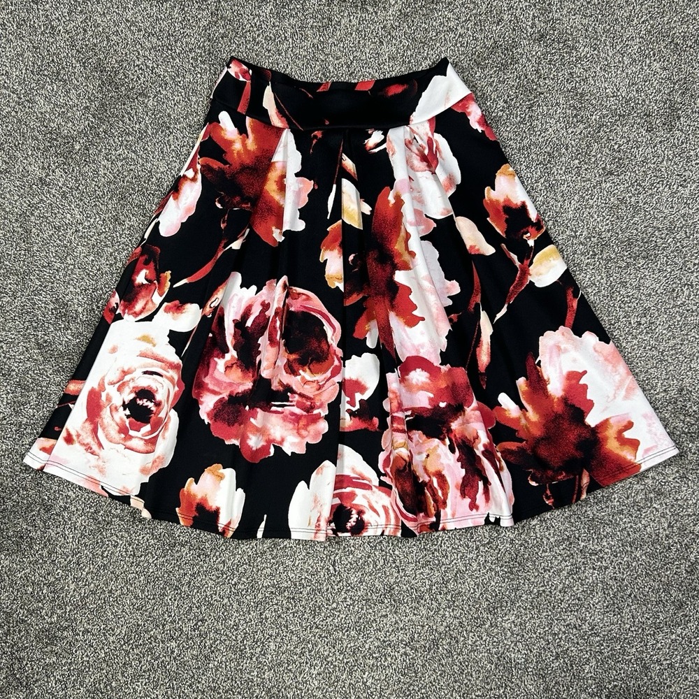 Poetry‎ Floral Print Midi Skirt Women's Medium USA Made Casual Professional Work